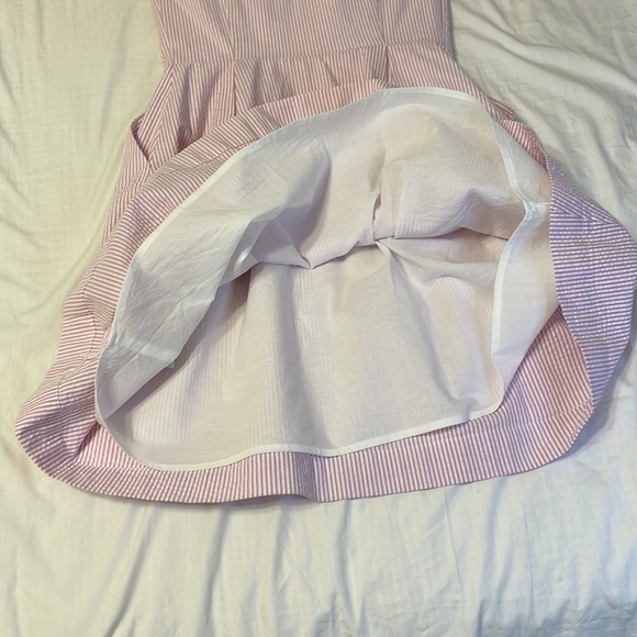 Lilly Pulitzer Marisa Seersucker Pink Halter Mini Dress Summer Striped Zipper - Picture 5 of 12